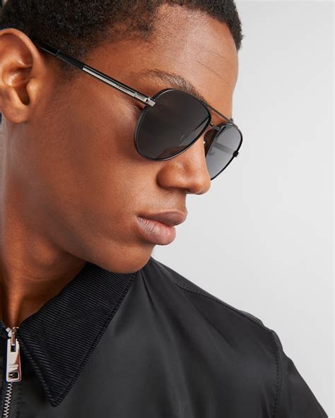 metal round prada frame|Polarized Black Lenses Sunglasses With Iconic Metal Plaque.